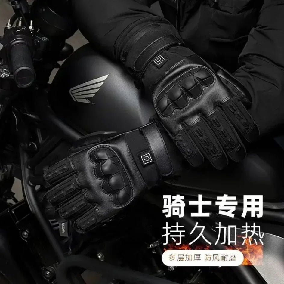 Rechargeable Heated Motorcycle Gloves Men Warm Tactical Cycling Gloves