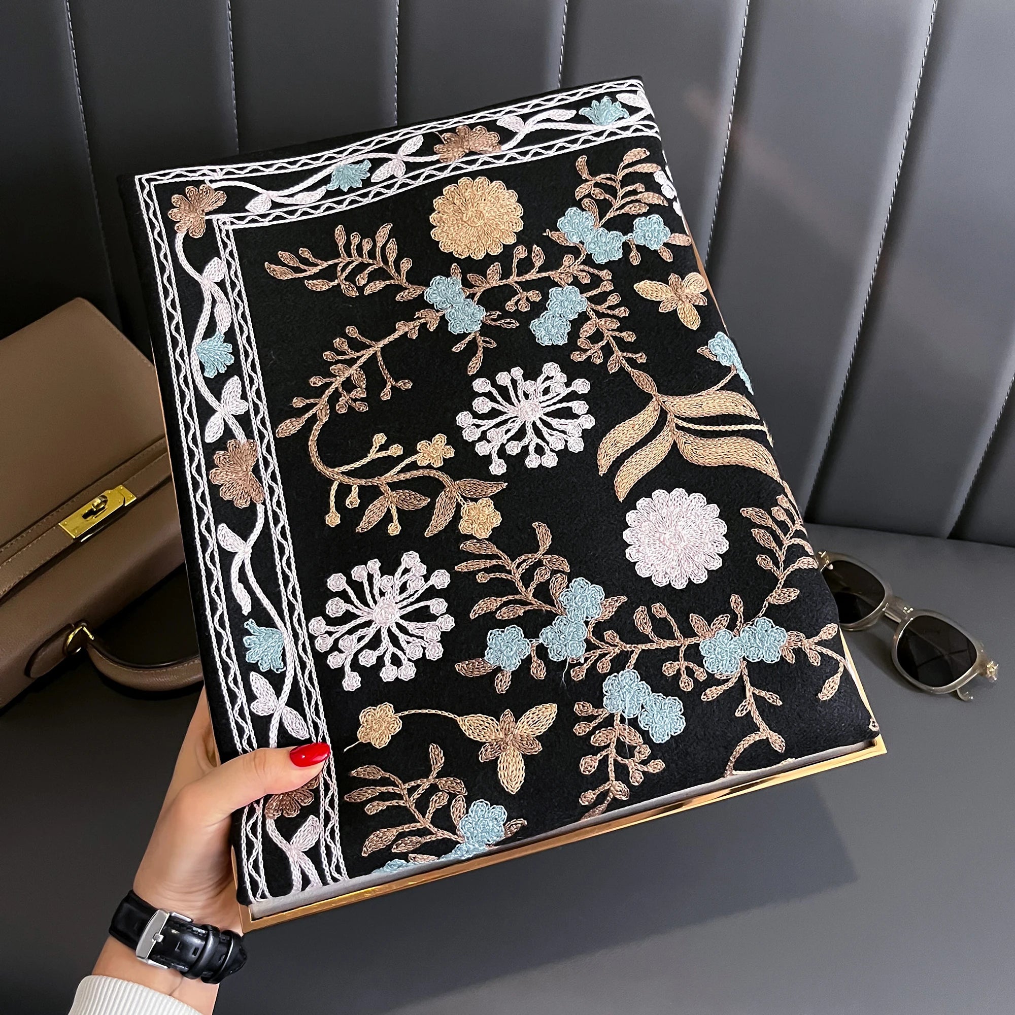 New Winter Warm Cashmere Scarf for Women Embroidery Pashmina Blanket Thick Shawl Wrap Neckerchief Fashion Bufanda Echarpe Poncho