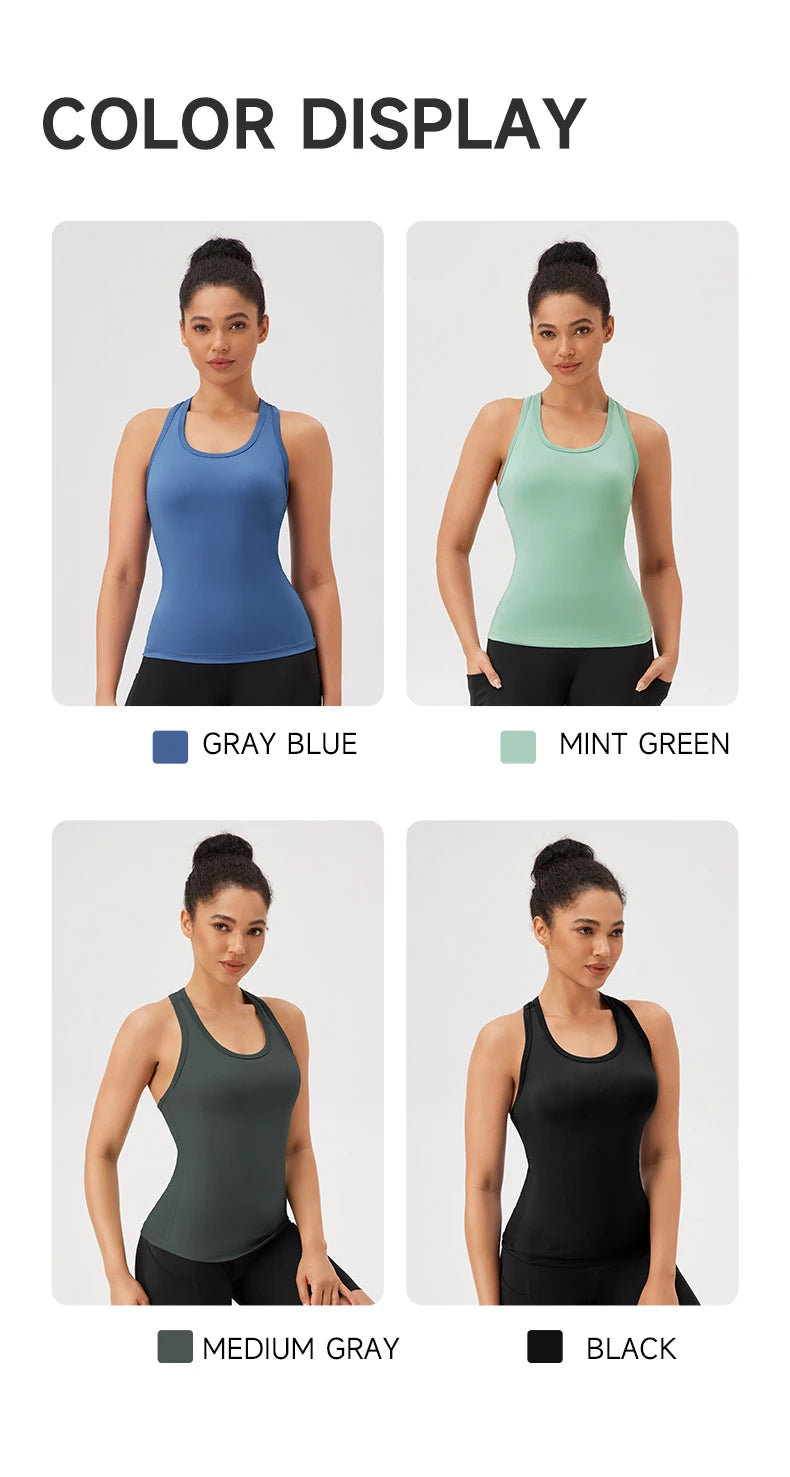 Women’s Sleeveless Yoga Tank Top - Breathable Gym Sport Shirt for Running