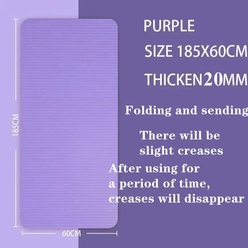 Thick Yoga Mat 15mm 20mm Anti Slip Fitness Exercise Mat for Yoga Pilates Gym 183×60cm