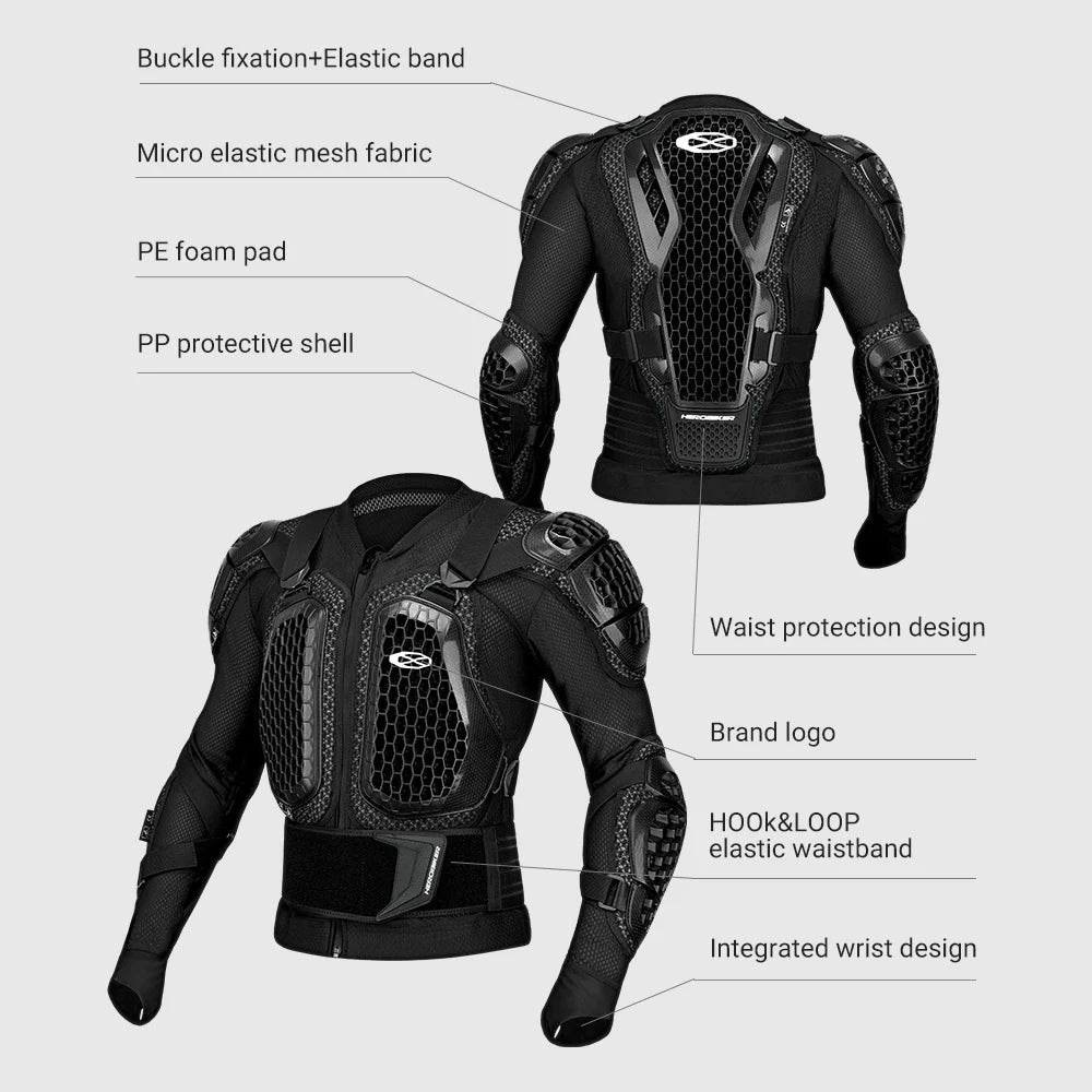 Motorcycle Jacket Men Women Armor Jacket Motorbike Body Protective Motocross Racing Jacket CE Certified Riding Protective Gear