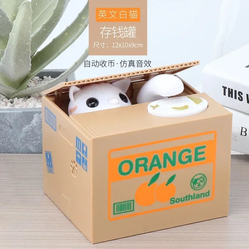 Panda Coin Box Kids Money Bank Automated Cat Thief Money Boxes Toy Gift for Children Coin Piggy Money Saving Box Christmas gift - trendingshoping.com