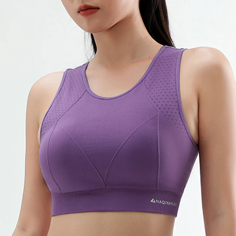 Women’s High-Support Yoga Bra - Anti-Sag Push Up Gym Top with Removable Pads