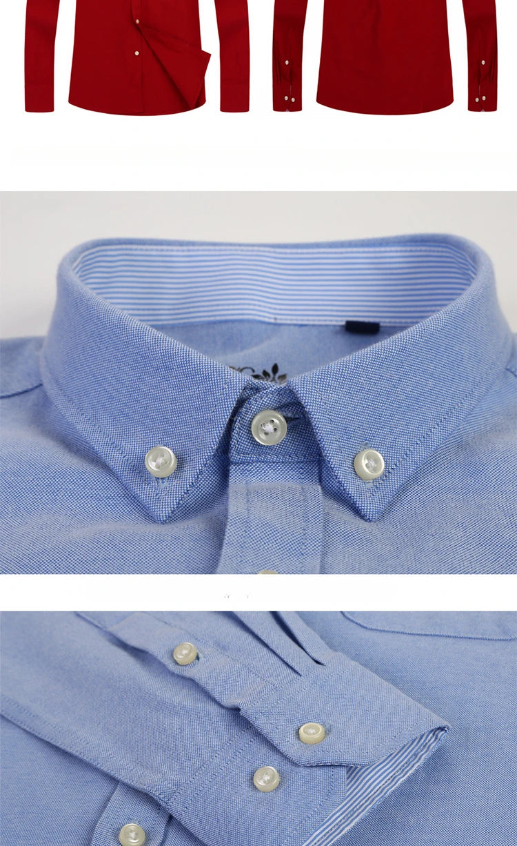 Men's Slim Fit Long Sleeve Shirt – Formal Plain Cotton Shirt with Single Pocket, Soft Plaid Office & Designer Tops"