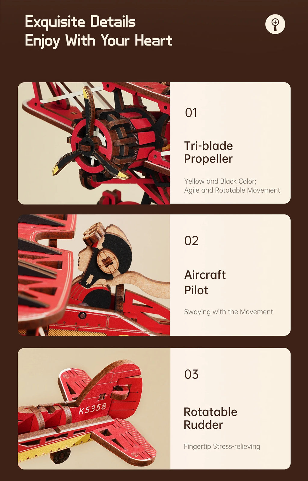 Robotime Rokr Gravity Swing Model Building Kit 3D Wooden Puzzle kit Sky Captain kit Ocean Fisher kit Best Gifts for Adults Teens - trendingshoping.com