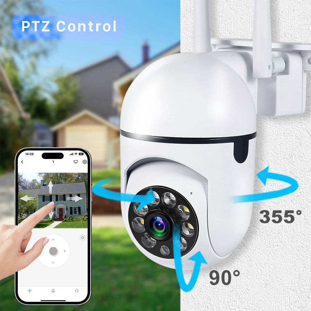 8MP Wireless Security Survillance PTZ Camera Wifi IP Outdoor 4X Zoom Cameras AI Human Tracking Two-way Audio HD Night Color Cam