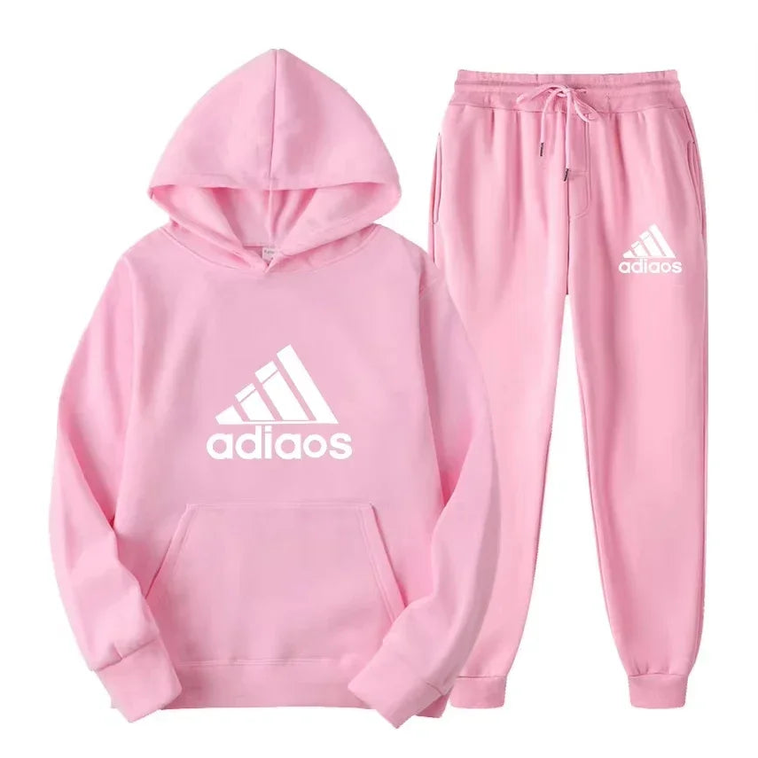 Autumn-Winter Warmth-Enhanced Comfortable Leisure Fitness Sports Set: Two-piece set including hooded sports shirt and joggi