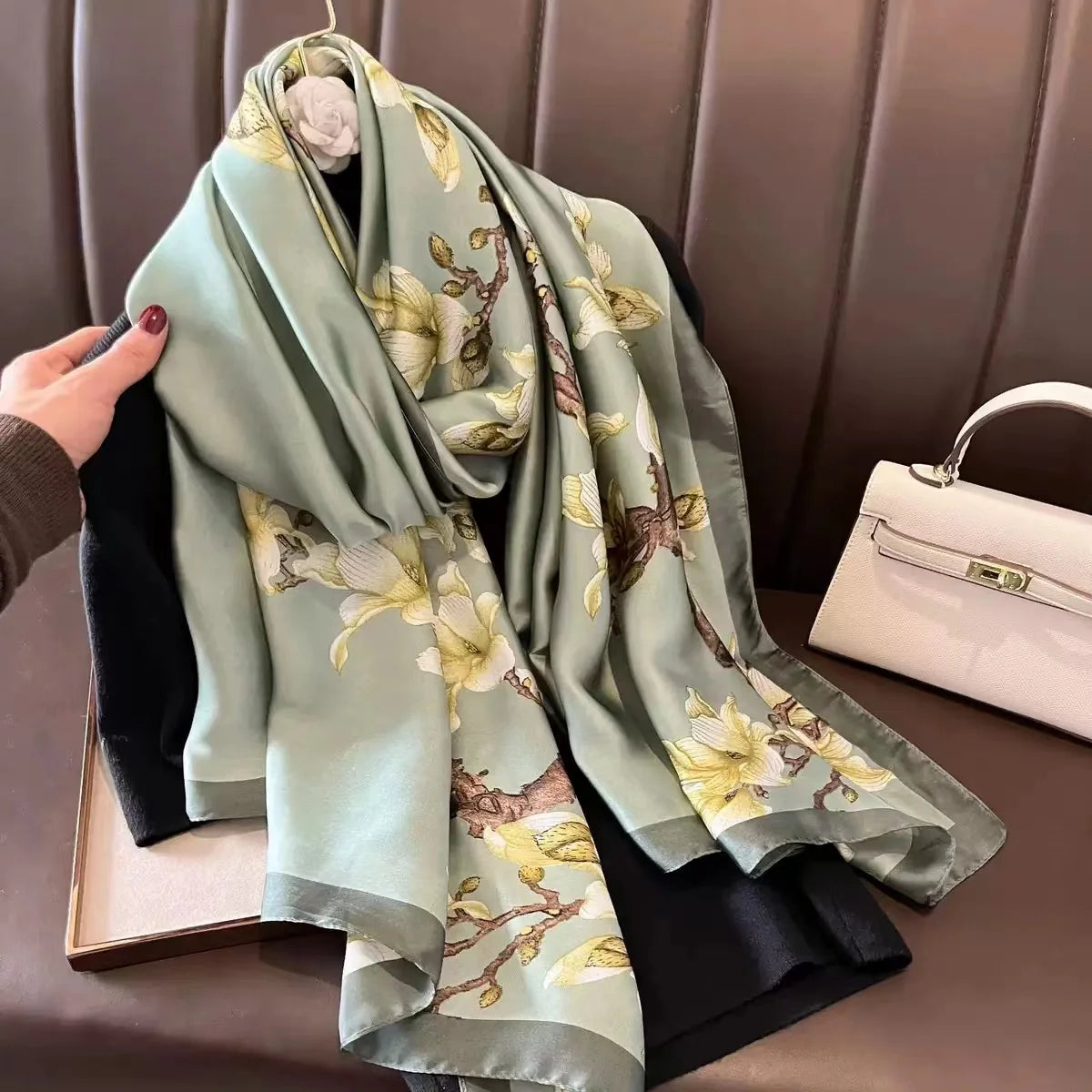 Spring Scarf Women's Luxury Design Polyester Material Soft Shawl Beach Scarf