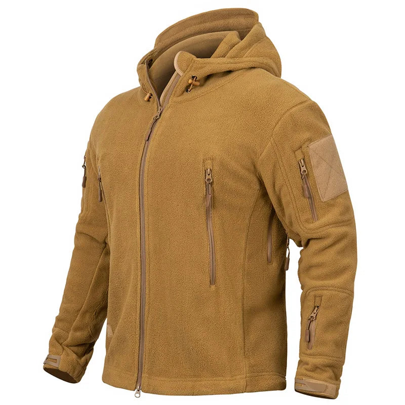 Men’s Tactical Fleece Jacket – Warm Winter Hoodie for Outdoor Hiking and Sports