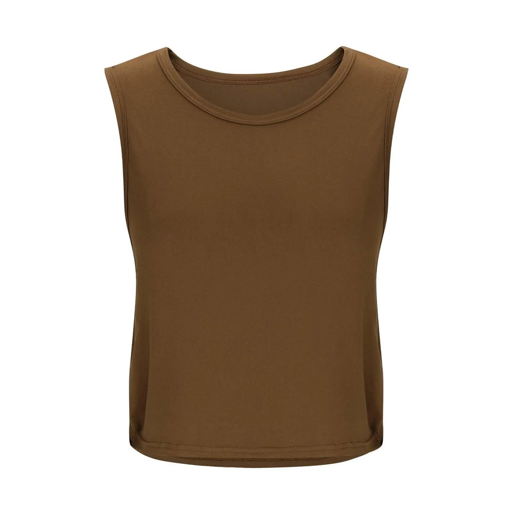 Women’s Sleeveless Yoga Top Breathable Workout Tank Crop Top Athletic Running Vest