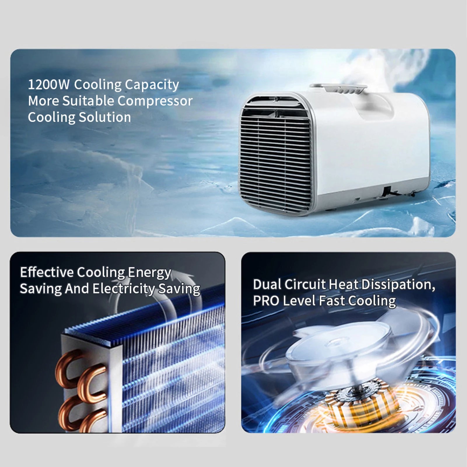 Portable Camping Air Conditioner Fast Cooling Mobile Tent Air Conditioner For RV Outdoor Use