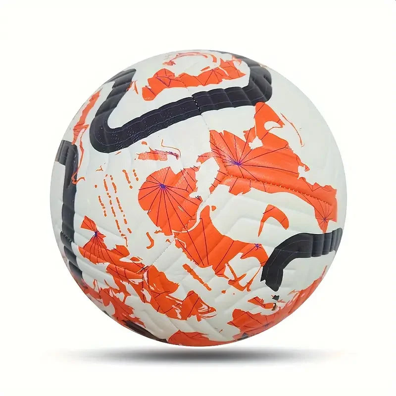 Official Size 5 Soccer Ball - Machine-Stitched PU Leather Training Football - 1PC