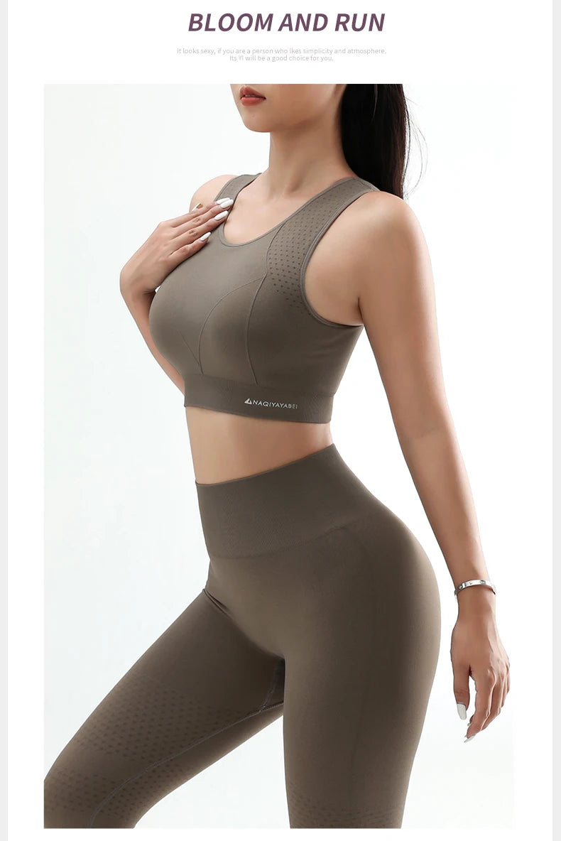 Women’s High-Support Yoga Bra - Anti-Sag Push Up Gym Top with Removable Pads