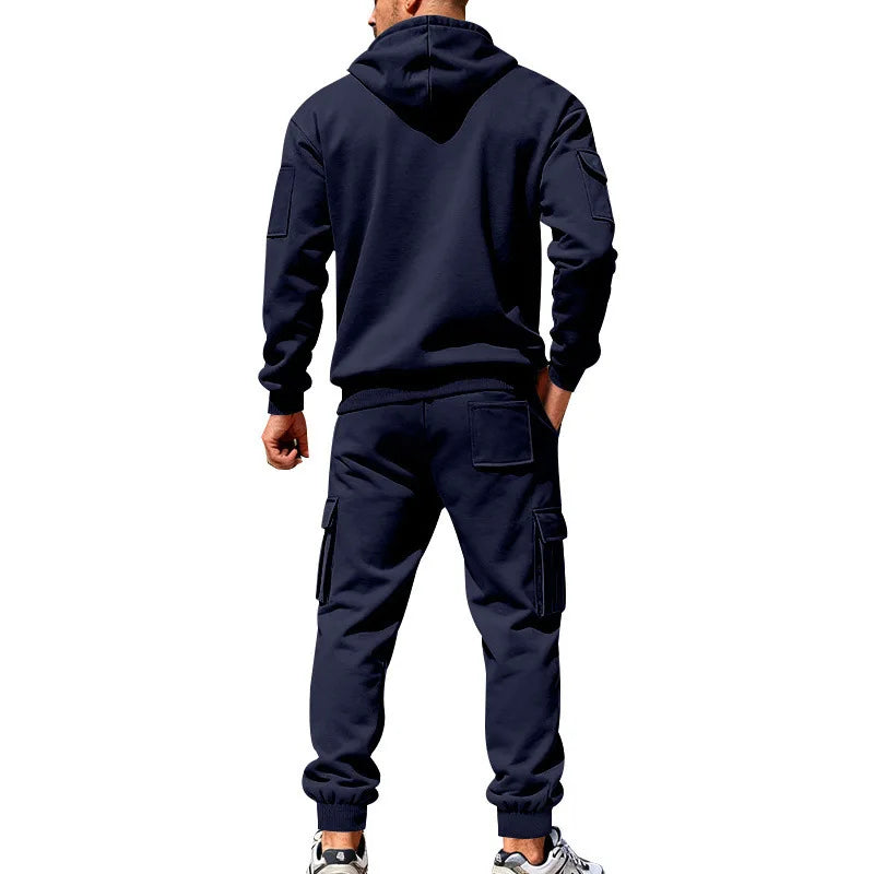 Men’s Winter Heavy Fleece Zip-Up Hoodie – Warm Casual Sportswear