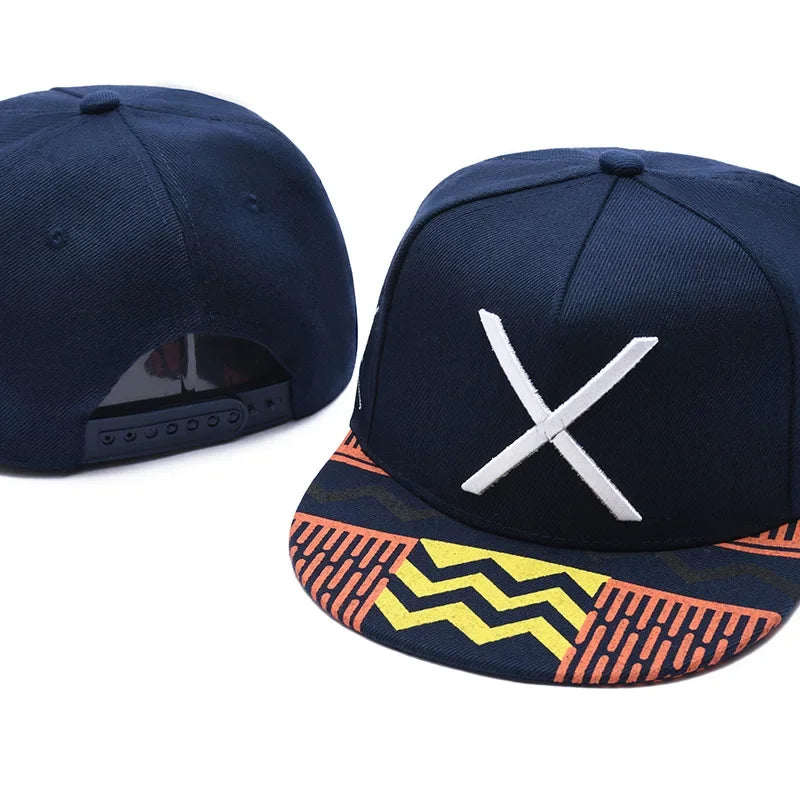 Hip Hop Letter Embroidery Snapback Cap – Unisex Flat Brim Baseball Hat for Outdoor & Casual Wear