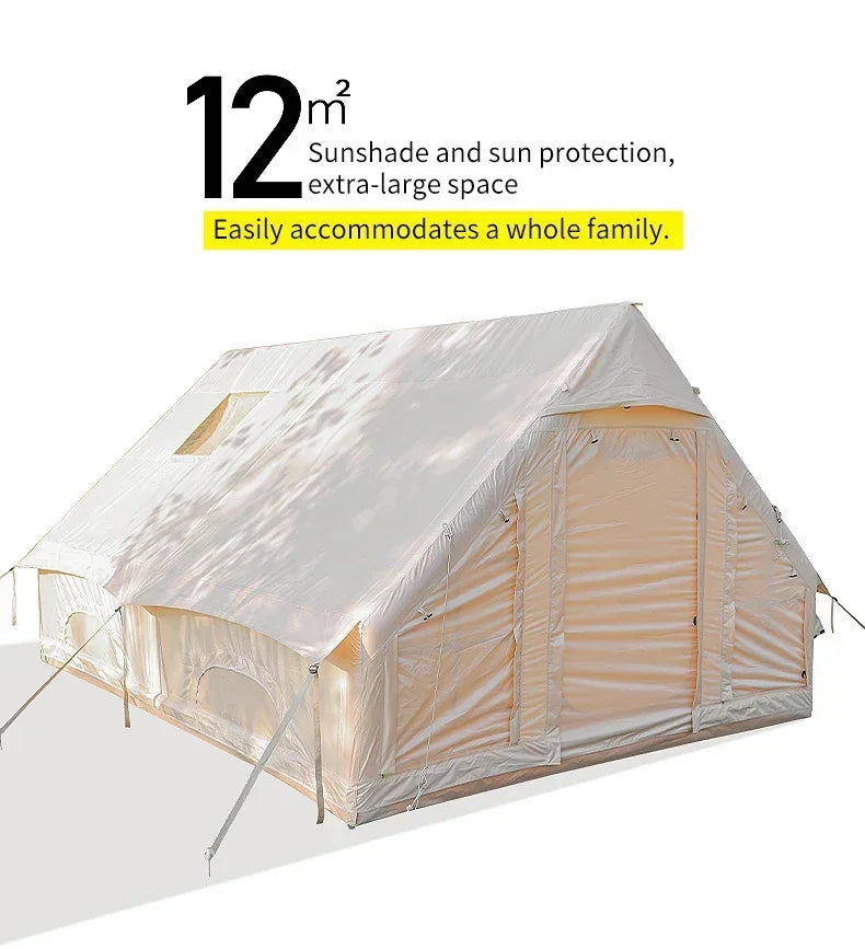 Outdoor Camping Complete Set Large Inflatable Tent New Material Equipment With Sun Protection Overnight Shelter
