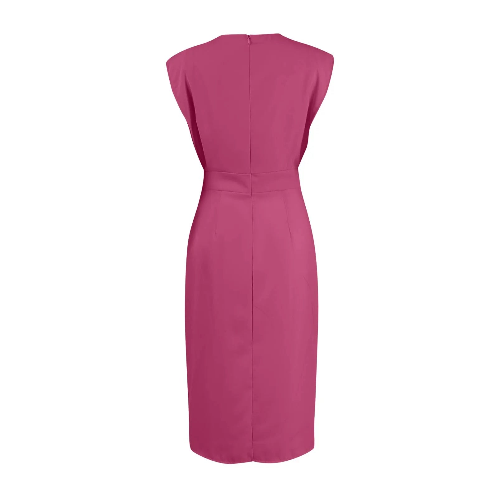 White Formal Autumn Dress for Women - Elegant Office & Evening French Style