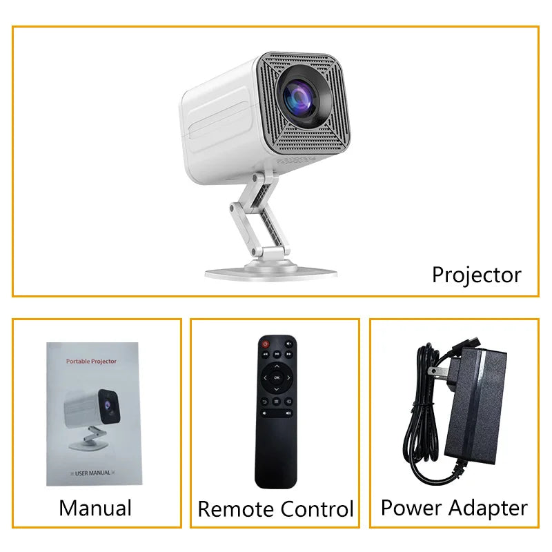 Portable P30 Smart Mini Projector: Android 11,WiFi 6 Connectivity,4K/1080P Compatibility,1280×720P Native,Ideal for Home Cinema