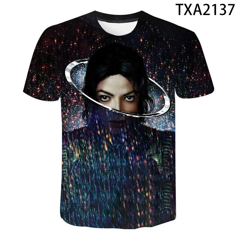 TShirts Singer Michael Jackson 3D Print Casual Fashion Oversized Round Neck T Shirt Kids Boys Girls Tees Tops Tshirt Clothes