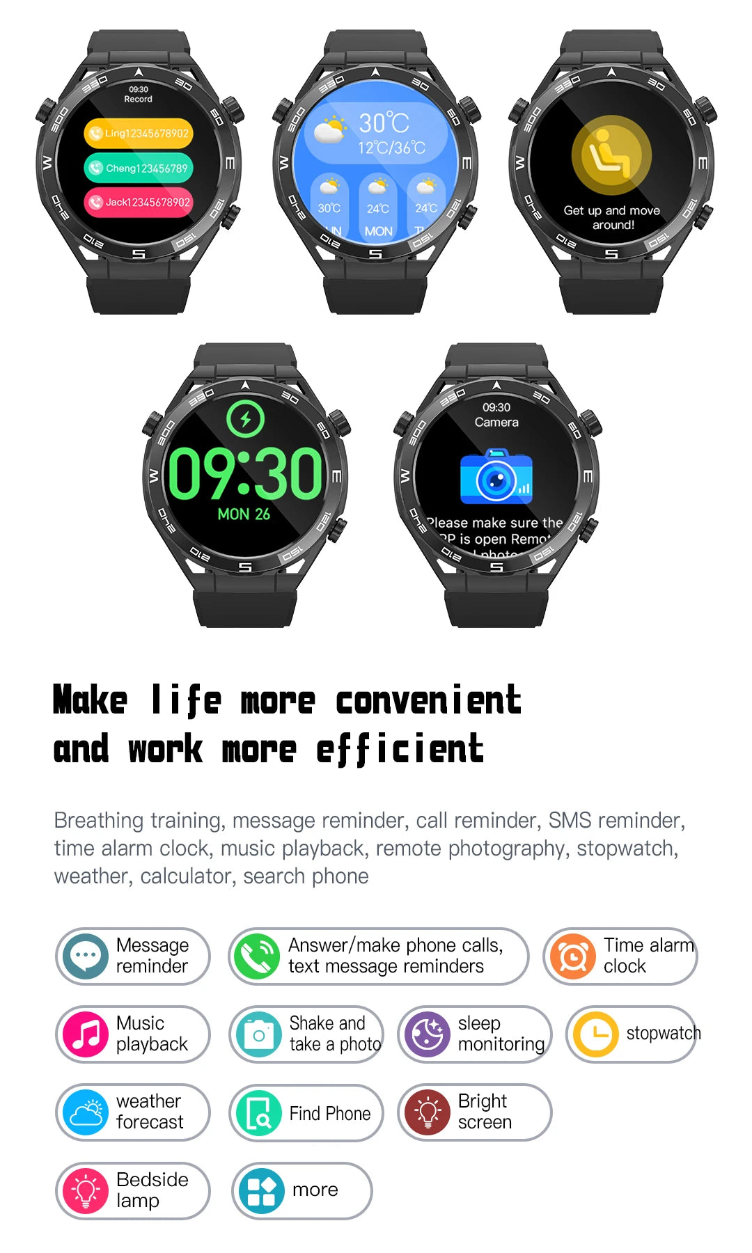 Smart Watch for Men & Women – Outdoor Fitness Tracker with Heart Rate, Calorie, Step Counter, Sport Watch & Music Player