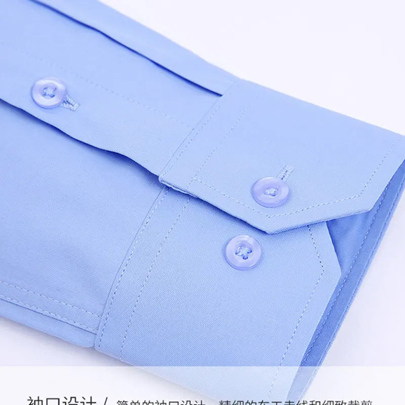 Men's Non-Iron Business Shirt Long Sleeve Breathable Lightweight - Formal Workwear