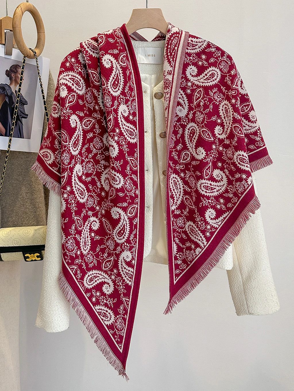 New Fashion Winter Scarf Women's Paisley Print Imitation Cashmere Pashmina Shawl - Soft Warm Wrap Blanket Bufanda Female Design