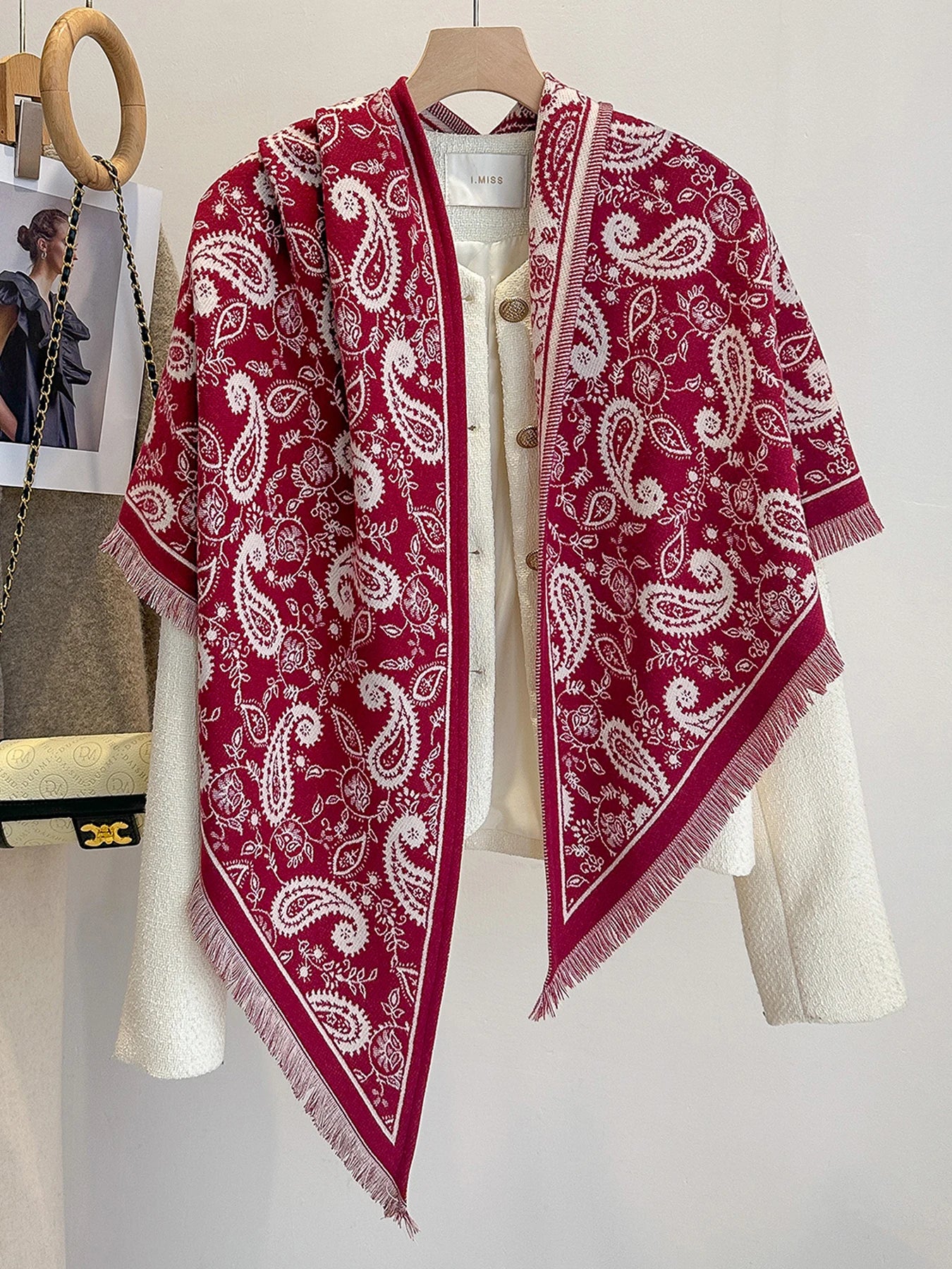 New Fashion Winter Scarf Women's Paisley Print Imitation Cashmere Pashmina Shawl - Soft Warm Wrap Blanket Bufanda Female Design