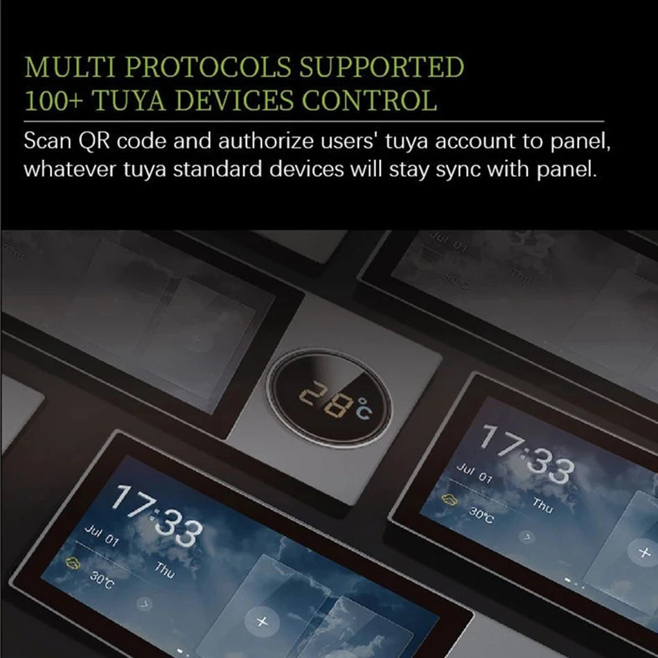 Tuya Smart Home Control Panel 6 Inch Touch Screen In Wall Central Control For Intelligent Devices Scene