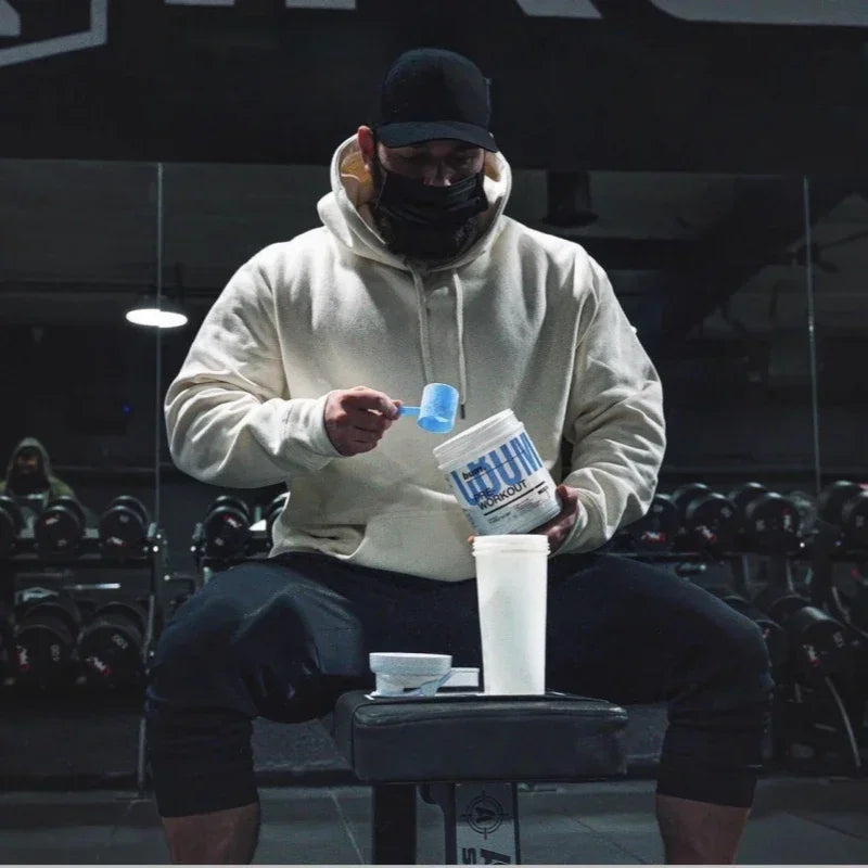 Men Thick Fleece Hoodie – Winter Sportswear for Gym Training and Daily Fitness