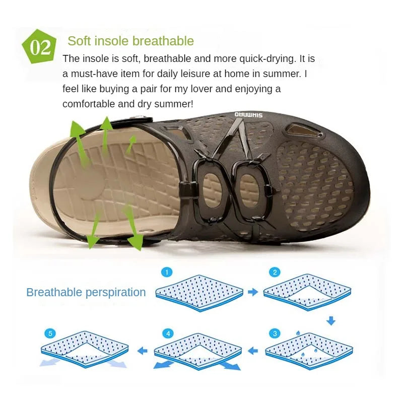 2026 Men's Summer Outdoor Sandals Anti-Skid Thick Soled Fishing Shoes - Lightweight Casual Beach Water Shoes - Durable Breathable Garden Clogs & Home Slippers