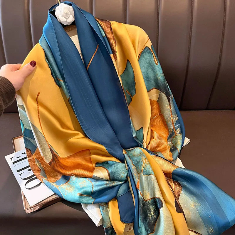 Spring Scarf Women's Luxury Design Polyester Material Soft Shawl Beach Scarf