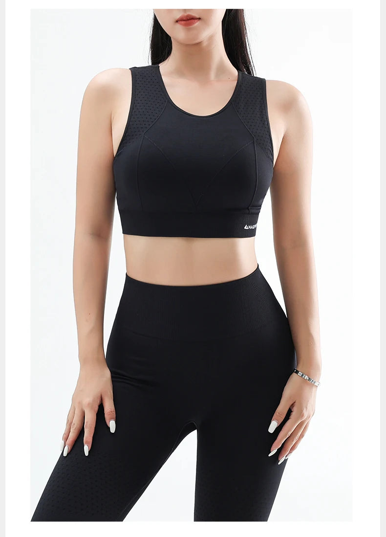 Women’s High-Support Yoga Bra - Anti-Sag Push Up Gym Top with Removable Pads