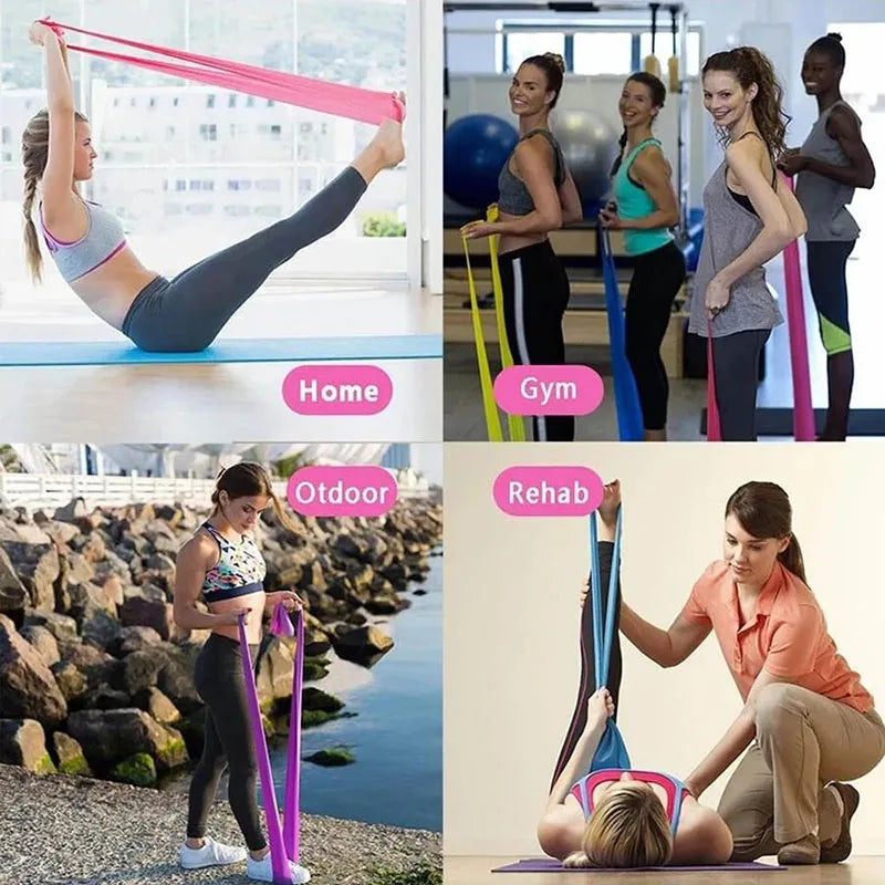 Stretch Elastic Resistance Band for Working Out Physical Therapy Pilates Outdoor Fitness and Home Gym