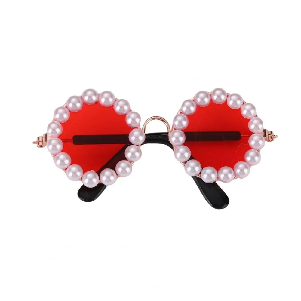 Pet Costume Sunglasses Faux Pearl Decor for Cats Dogs