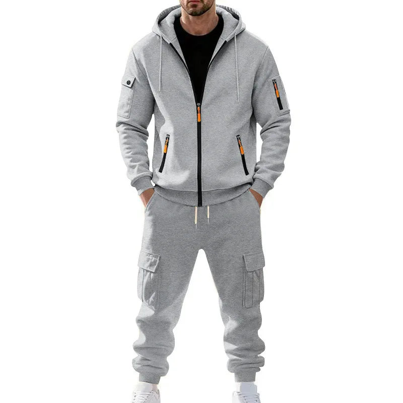 Men’s Winter Heavy Fleece Zip-Up Hoodie – Warm Casual Sportswear