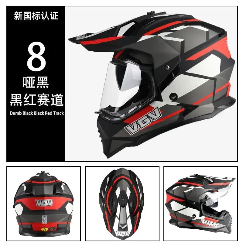 Motocycle Helmet MTB ATV Motocross Cascos Carbon Fiber Pattern Off-Road helmet Dual Lens Capacete Casco moto DOT Certification