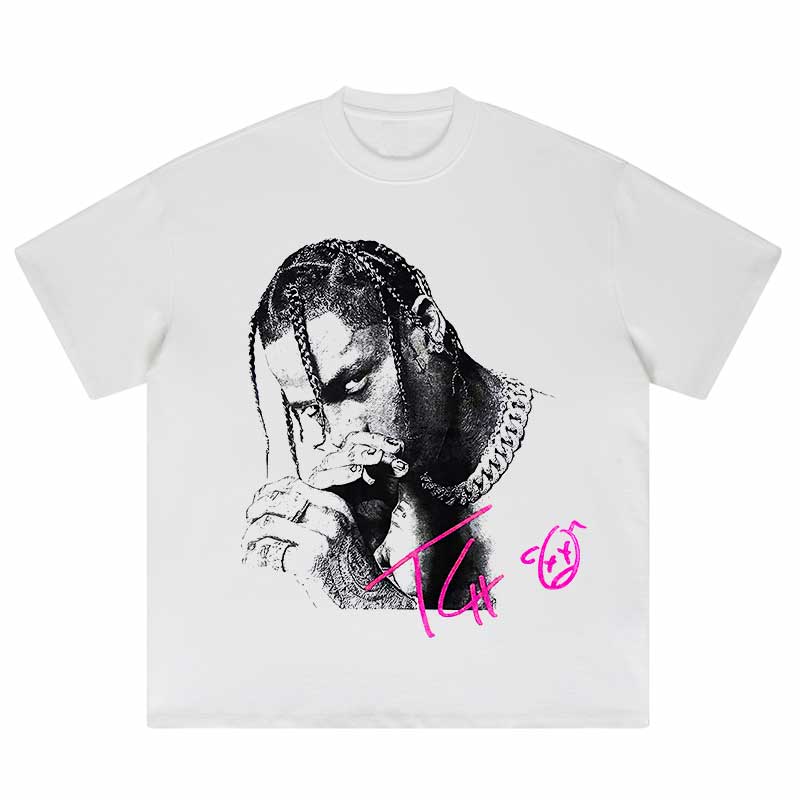 Hip Hop Oversized Men T-Shirt Punk Gothic Loose Streetwear Portrait Graphic Printed Tshirt 2024 Harajuku Cotton Shirts Tops