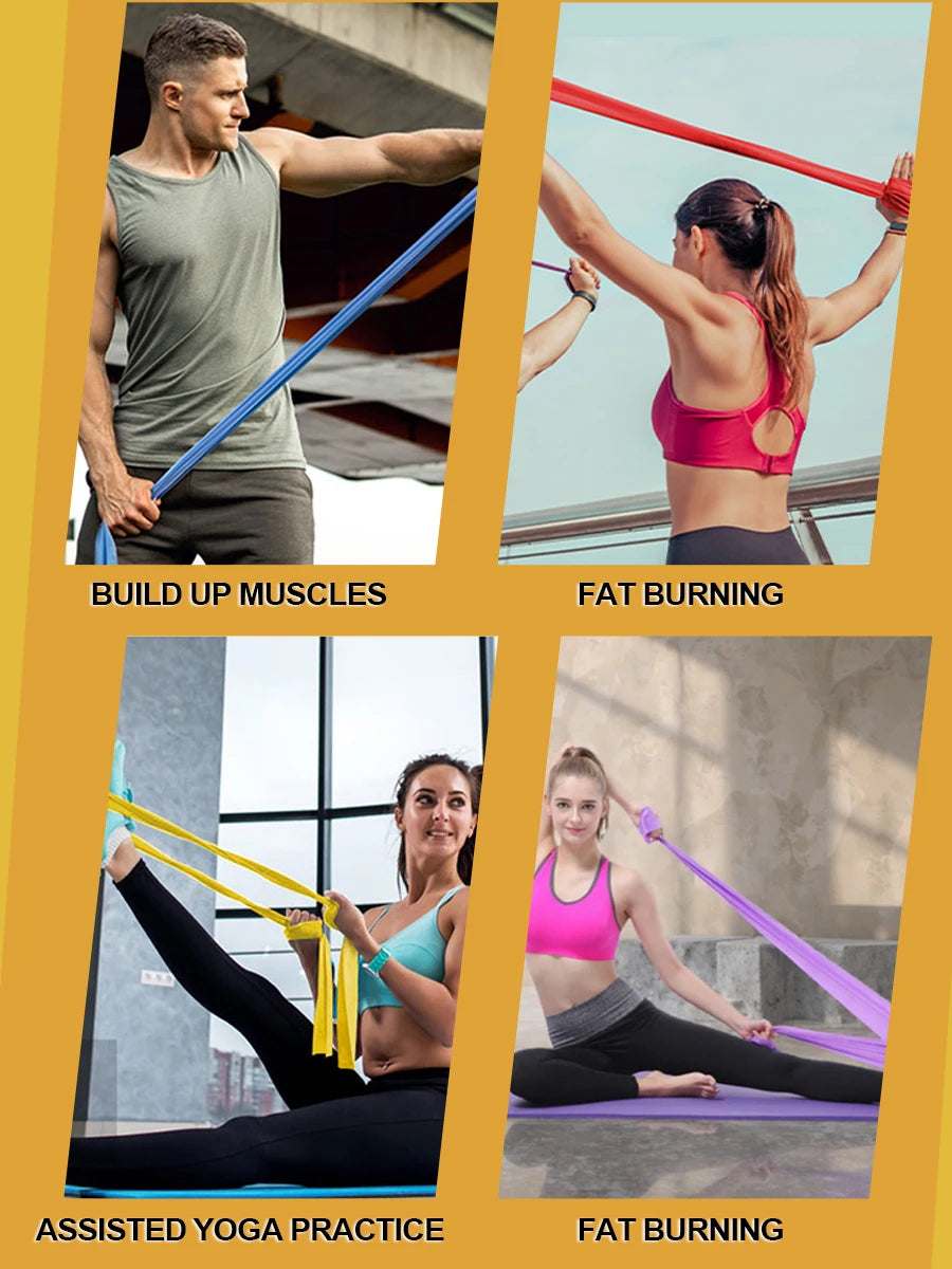 Resistance Bands for Working Out Elastic Exercise Bands Set for Yoga Pilates Rehab and Home Gym