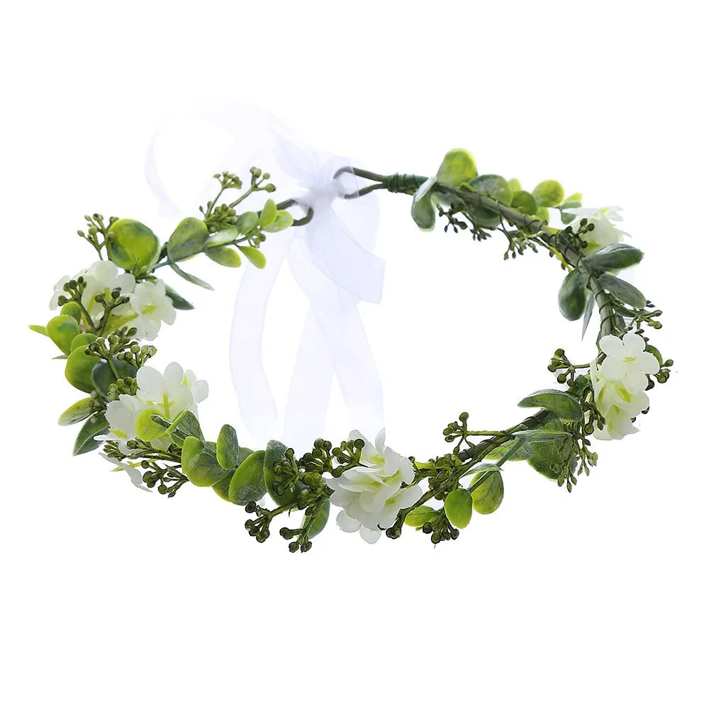 ashion Cosplay Headband – Fairy Flower & Leaf Antler Crown, Black Simulated Flower Elf Headpiece for Photoshoot & Wedding