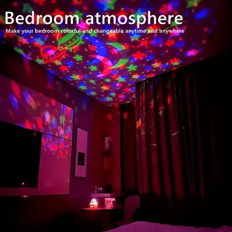 LED Starry Sky Night Lights USB Projector Lamp Magic Ball Moon Star Christmas Lights Home Room Atmosphere Decorations - trendingshoping.com