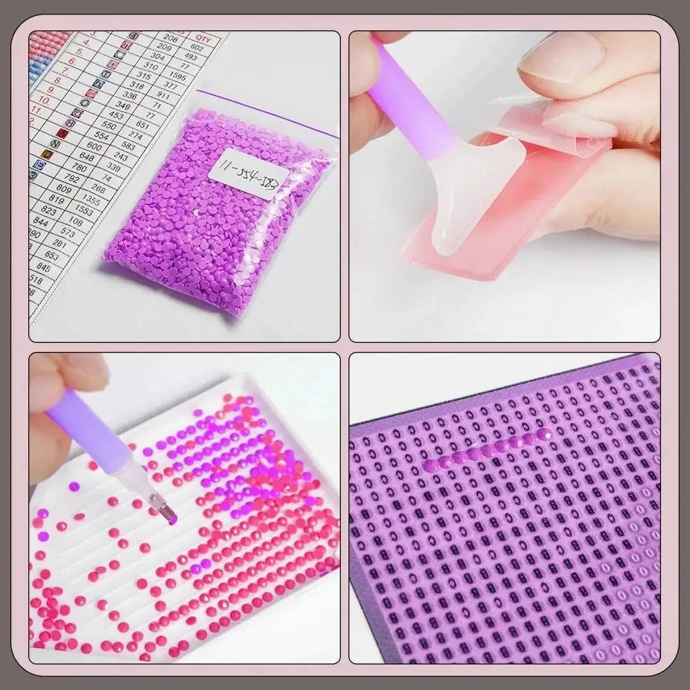 Huacan 2025 New Series Diamond Painting Flower Full Square Round Diamond Mosaic Rose Handmade Gift Giving