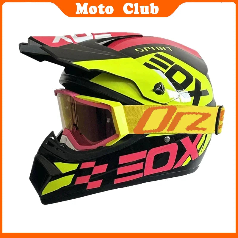 Kids Motocross Motorcycle Helmet Off Road Protective Helmet with Goggles