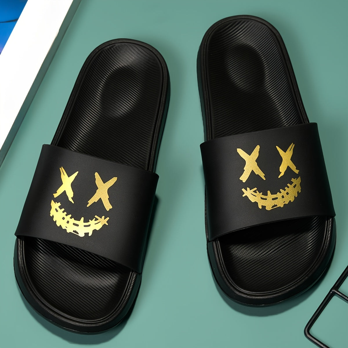 Mens Lightweight Non-Slip Slides - Ultra-Comfortable Open Toe Design for Quick Dry, Indoor/Outdoor Wear - Perfect Beach & Summer Slippers