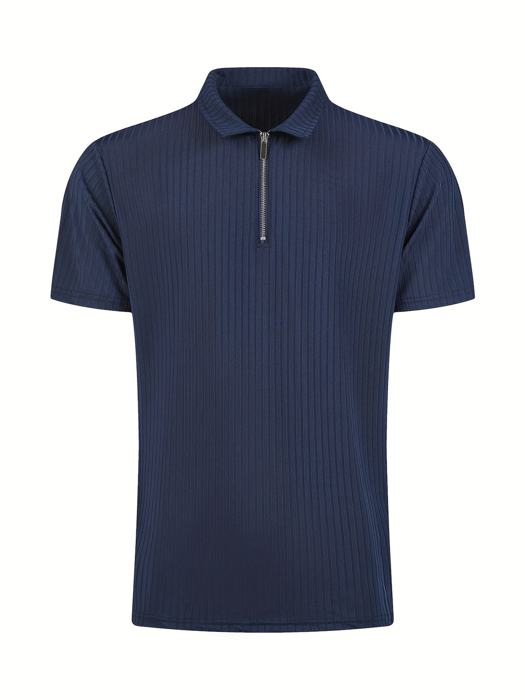 Men's Solid Summer Shirt - Short Sleeve, Lapel Design, High Stretch & Comfortable for Outdoor Adventures