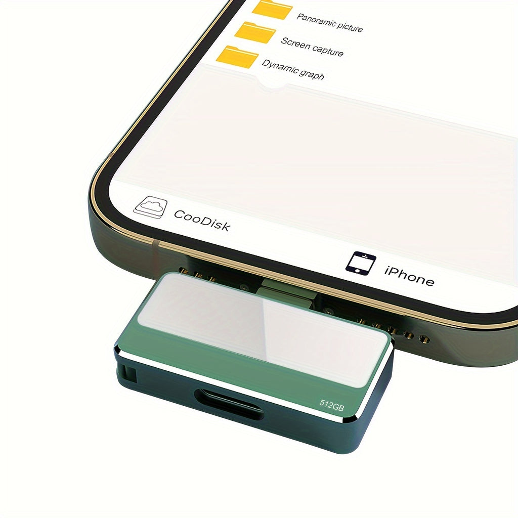 Flash Drive 512GB For I-Phone USB Thumb Drive Photo Stick External Data Storage Memory Stick Compatible I-Phone Android USB C Pad Pro Tablets Mac Computers 512GB Green - trendingshoping.com