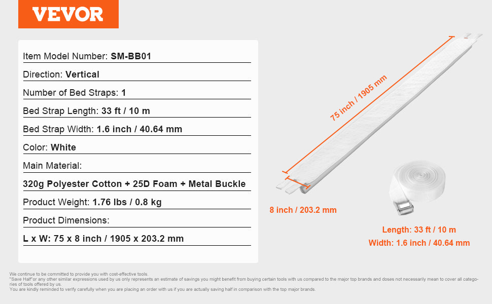 SucceBuy Bed Bridge Mattress Connector for Adjustable Bed Mattress Gap Filler with Heavy Duty Metal Buckle Strap 25D Memory Foam - trendingshoping.com