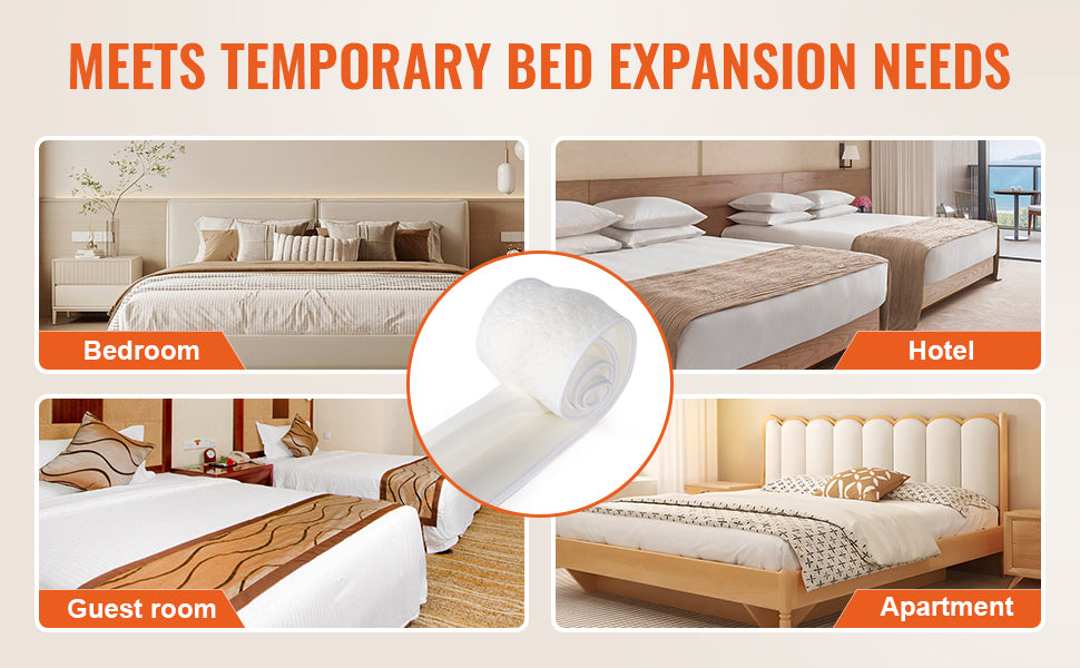 SucceBuy Bed Bridge Mattress Connector for Adjustable Bed Mattress Gap Filler with Heavy Duty Metal Buckle Strap 25D Memory Foam - trendingshoping.com