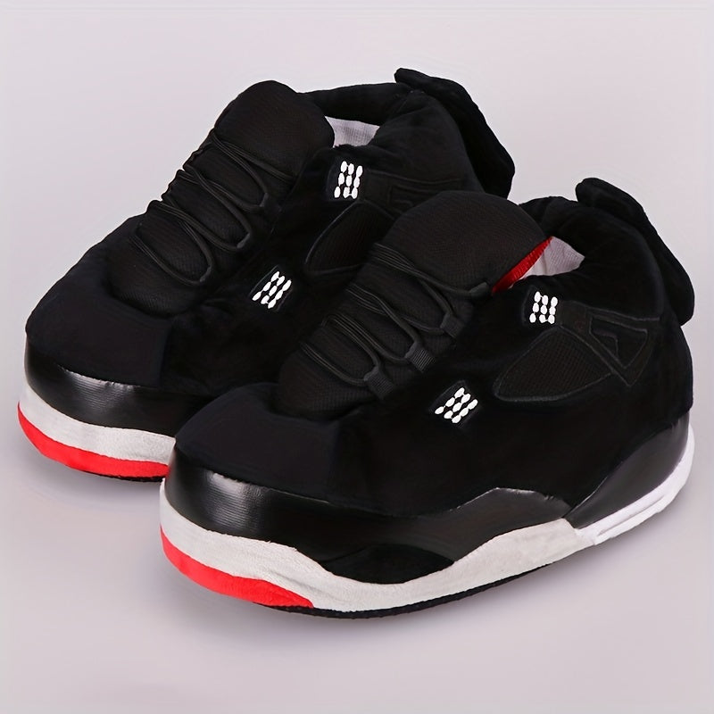 Mens Plush Fleece Slippers - Soft, Non-slip, Cozy Footwear for Winter Home Comfort