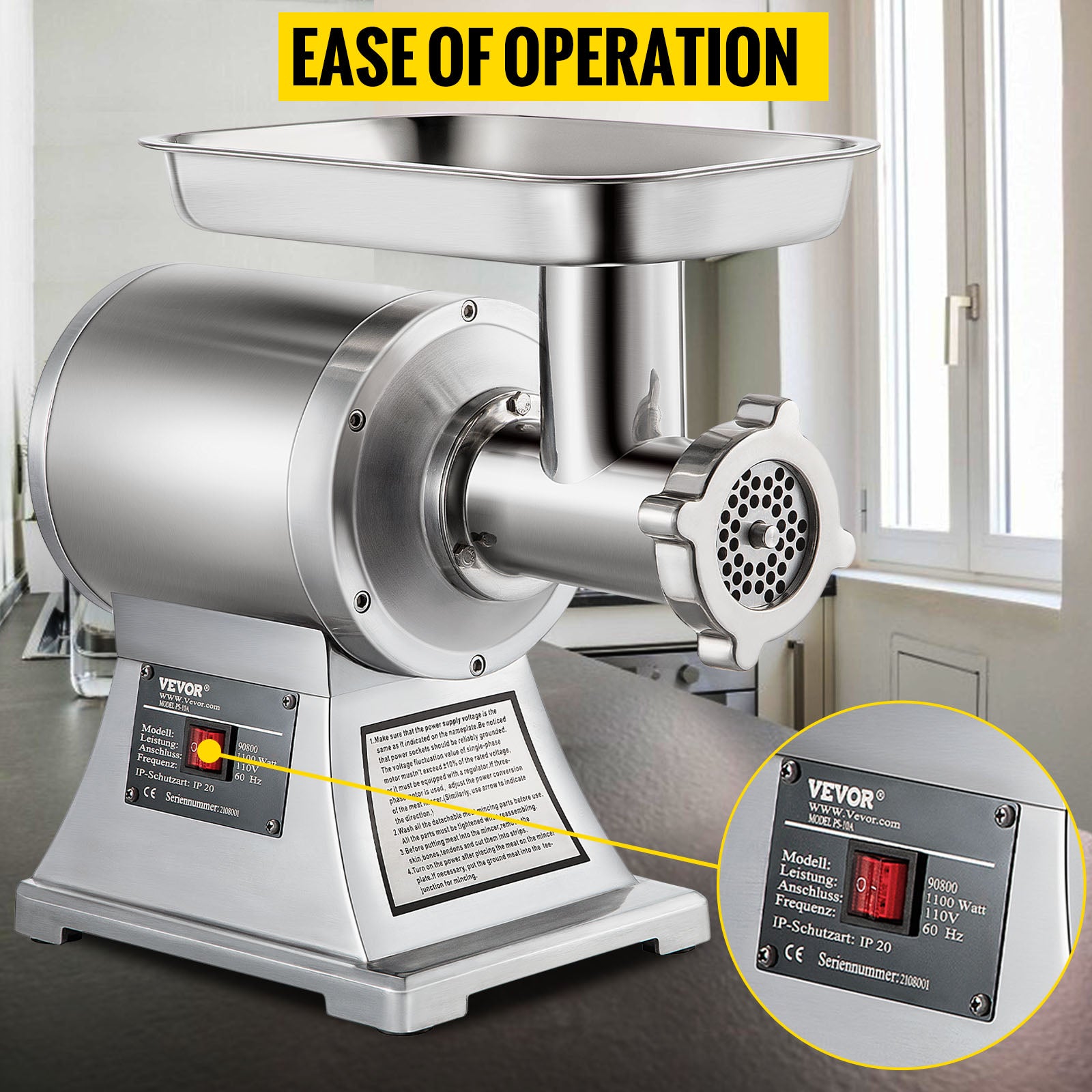 SucceBuy 1100W Electric Meat Mincer Mini Portable Chopper Blender Food Processors Grinder Tools Crusher for Home Commercial - trendingshoping.com