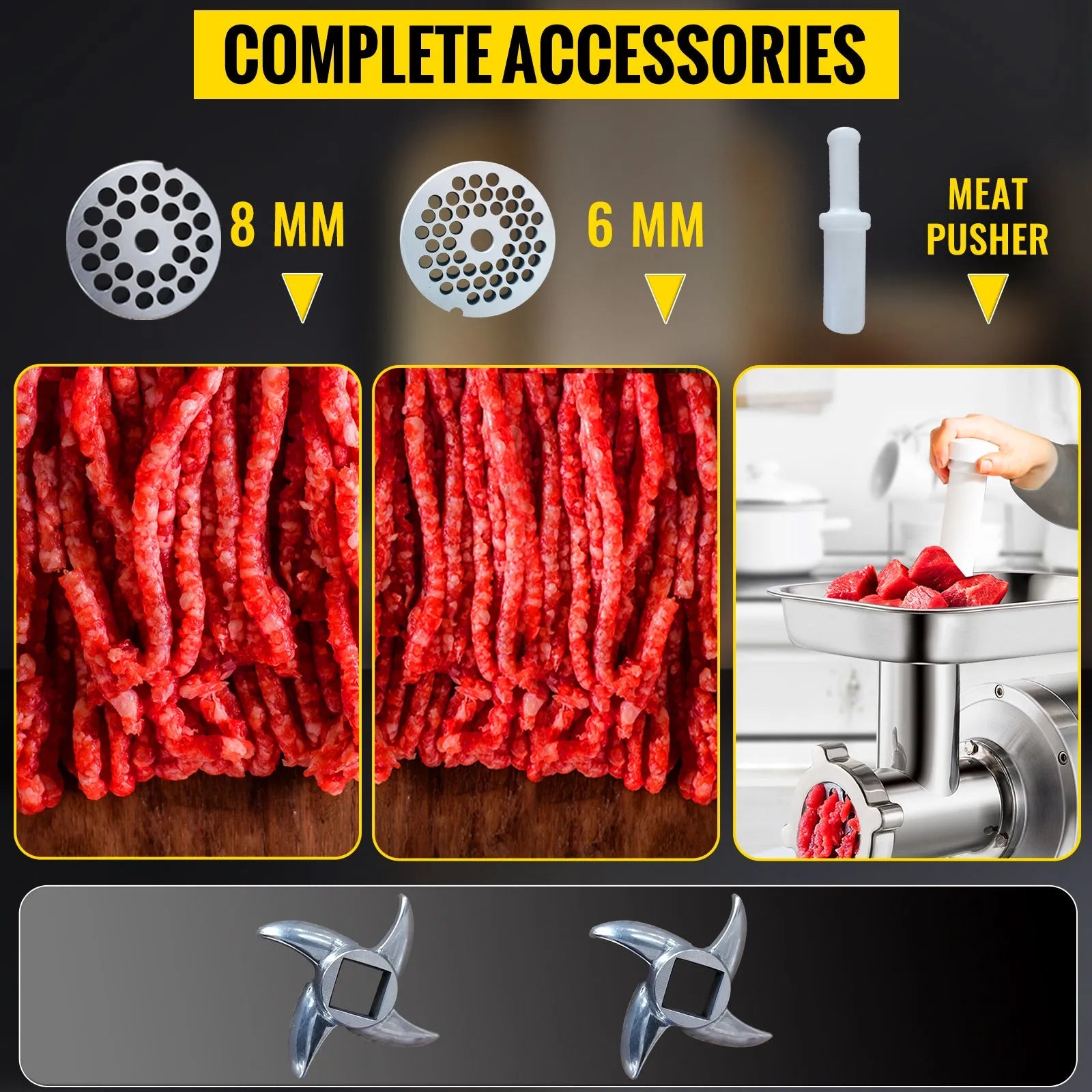 SucceBuy 1100W Electric Meat Mincer Mini Portable Chopper Blender Food Processors Grinder Tools Crusher for Home Commercial - trendingshoping.com